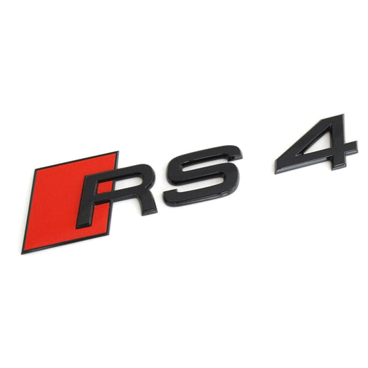 Emblème de coffre Black Edition logo AUDI RS4 Noir Brillant