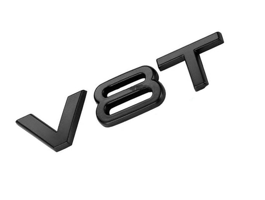 Emblème d'aile avant logo AUDI V8T Noir Black Edition