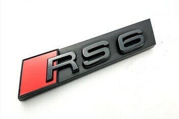 Emblème de calandre AUDI RS6 Noir Brillant