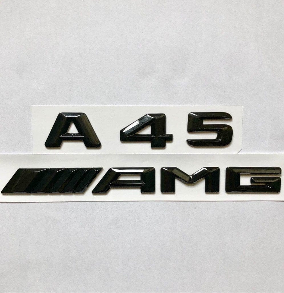 Badges de coffre et logos noirs lettrage Mercedes A 45 AMG
