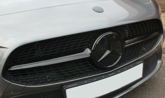 Classe A W177 2018-2022 Emblème de calandre logo à l'étoile Mercedes-Benz Noir Brillant