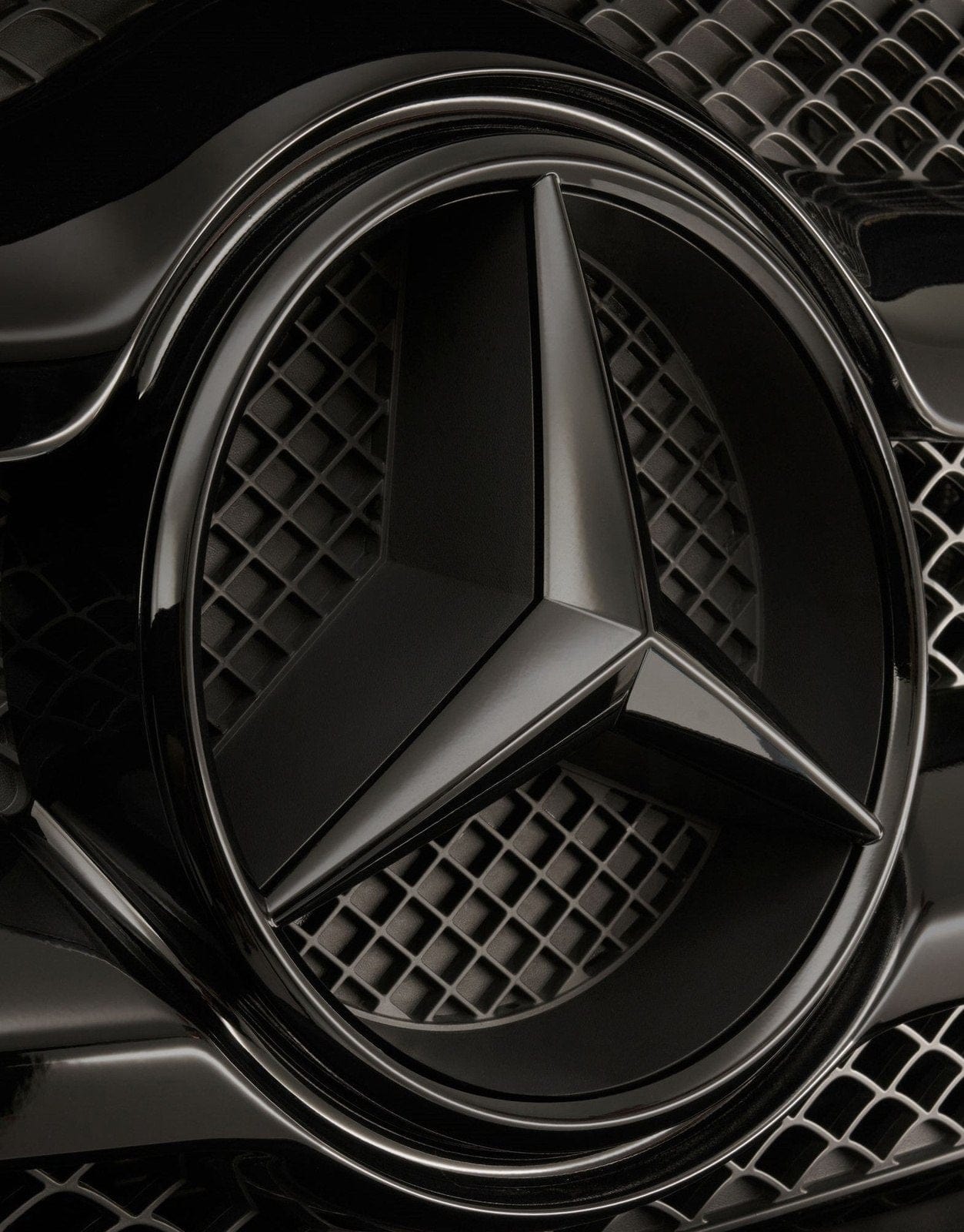 Emblème de calandre logo Mercedes-Benz Noir
