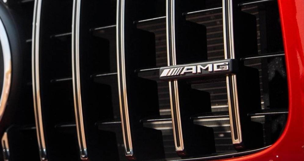 Emblème de calandre Panamericana logo AMG argent Mercedes-Benz